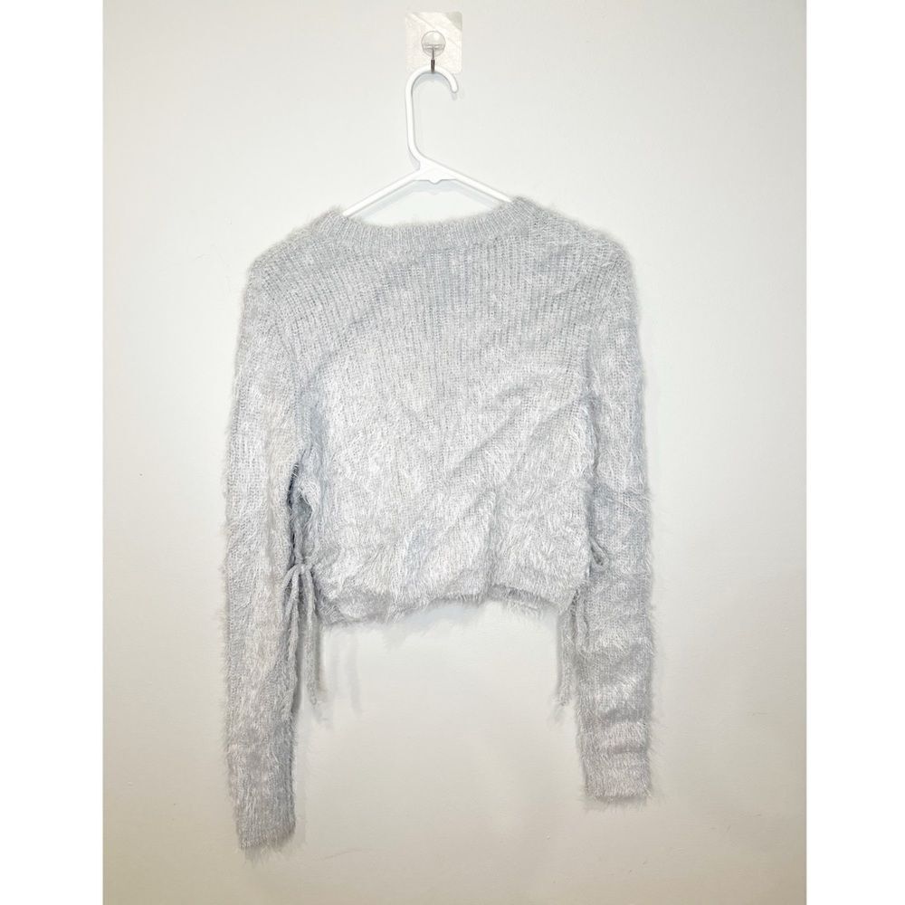 Majorelle marjorie tie side eyelash fuzzy sweater gray - Picture 4 of 6
